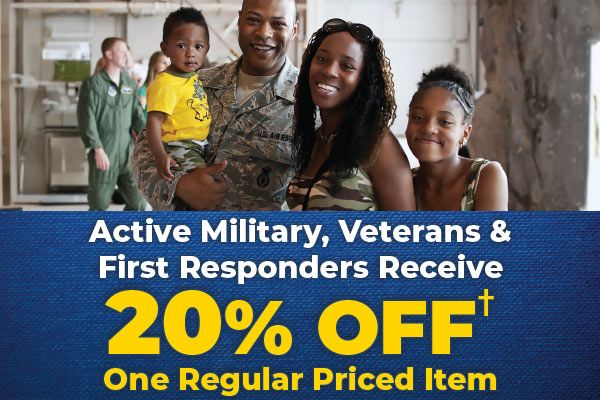 Military Discount 20% OFF One Regular Priced Item